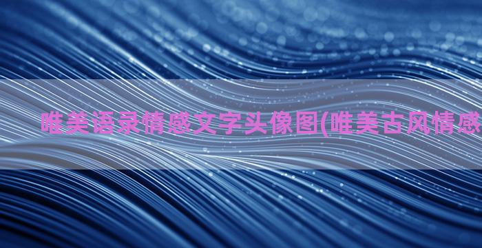 唯美语录情感文字头像图(唯美古风情感语录短文)