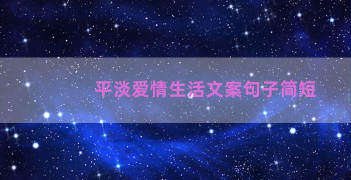 平淡爱情生活文案句子简短